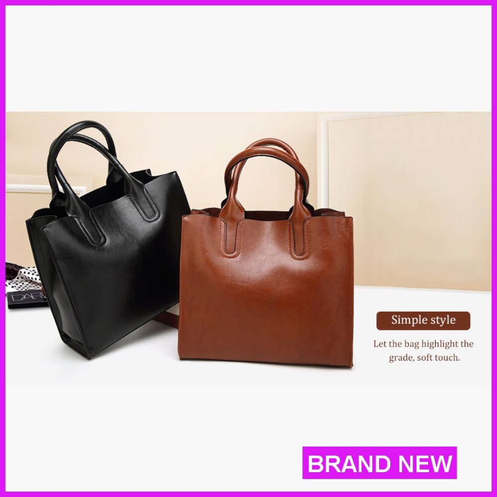 Faux Leather Hobo Satchel Tote Bag Adjustable Strap Work Chic Minimal - Picture 7 of 7